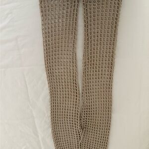 Tan Crochet Knit Pants